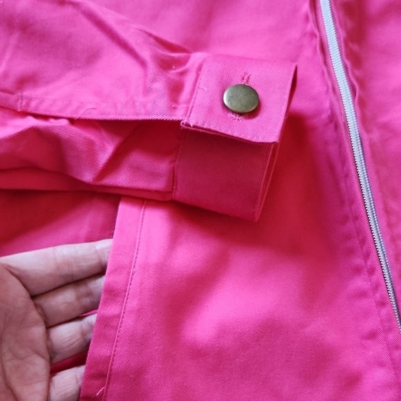 Throttle Threads NWOT Women's Mechanic Zip Front Jacket Barbie Pink Size S - Picture 4 of 6